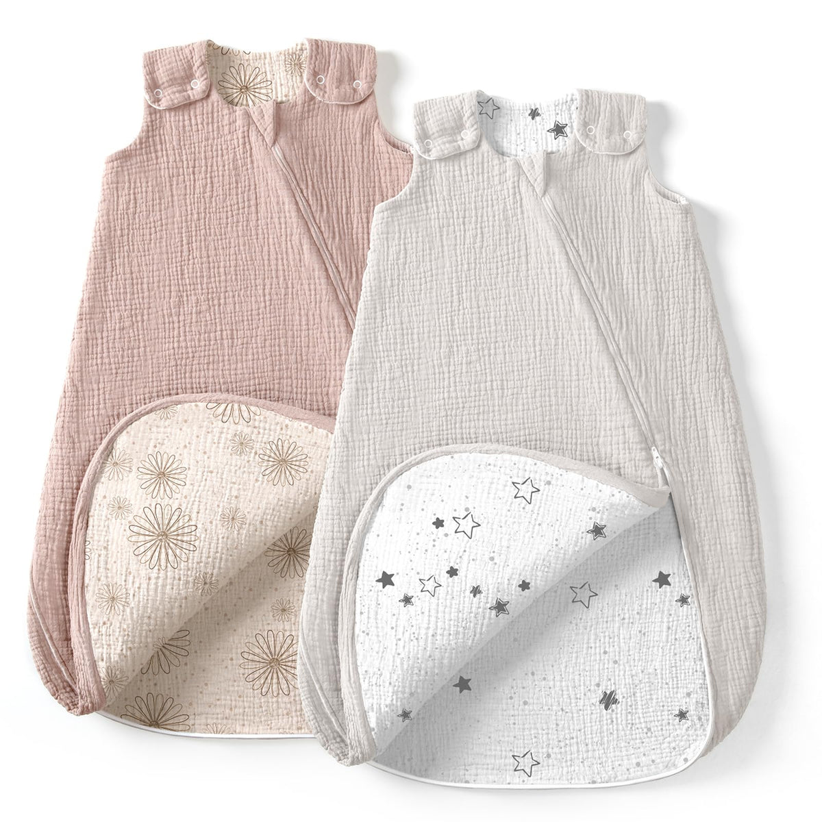 lulumoon Baby Sleep Sack Muslin: Cotton 0.7TOG Breathable Wearable Blanket