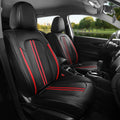 FREESOO Leather Seat Covers Full Set for Cars Trucks SUV, Black Red Line