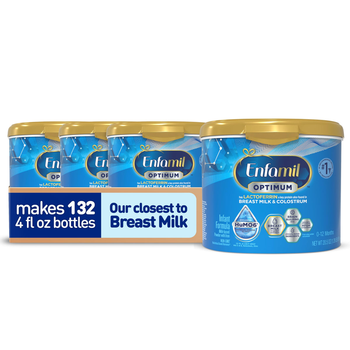 Enfamil Optimum (Enspire), Immune-Supporting Baby Formula, 20.5 Oz, 4 CT