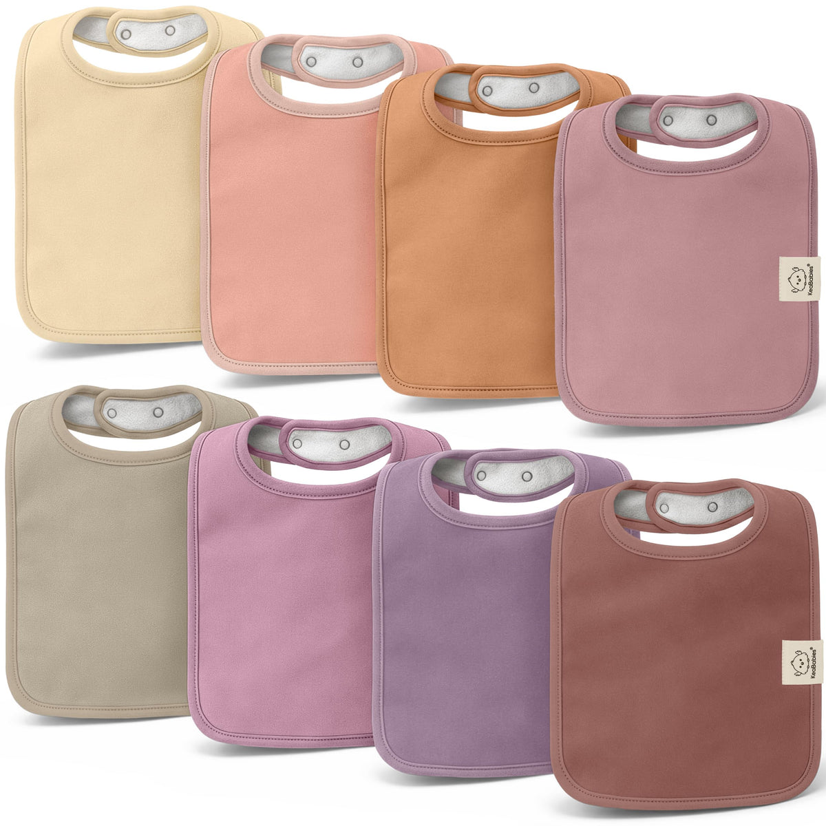 KeaBabies 8-Pack Organic Baby Bibs for Boys, Girls Drool Bibs (Dawn)