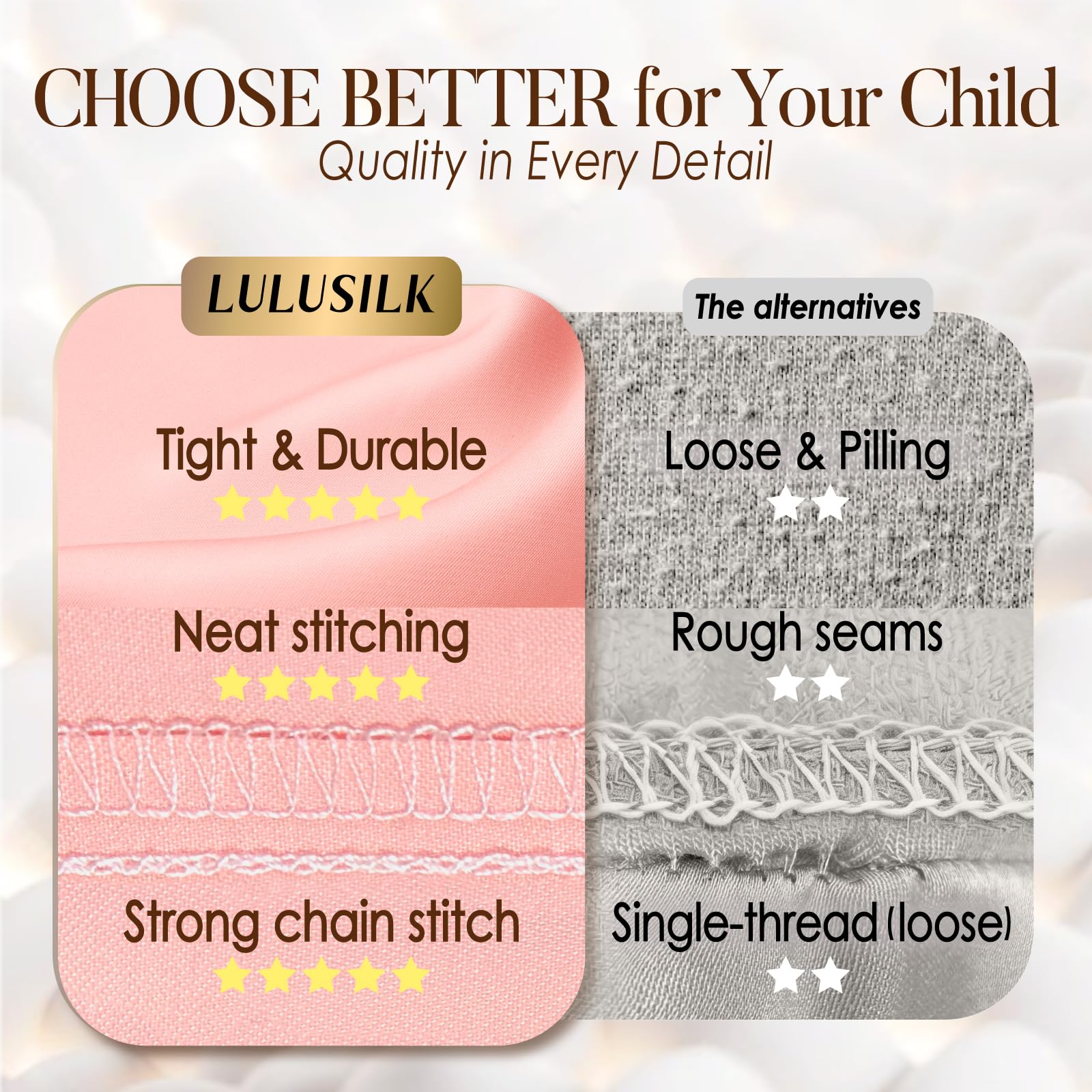 Soft Organic Cotton Toddler Pillowcases 14 X 20 Inches, Fit 13 X 18, 14 X 19 Pillows, Smooth Pearl Cotton Baby Pillowcases with Envelope Closure, Pink and Ivory, Set of 2