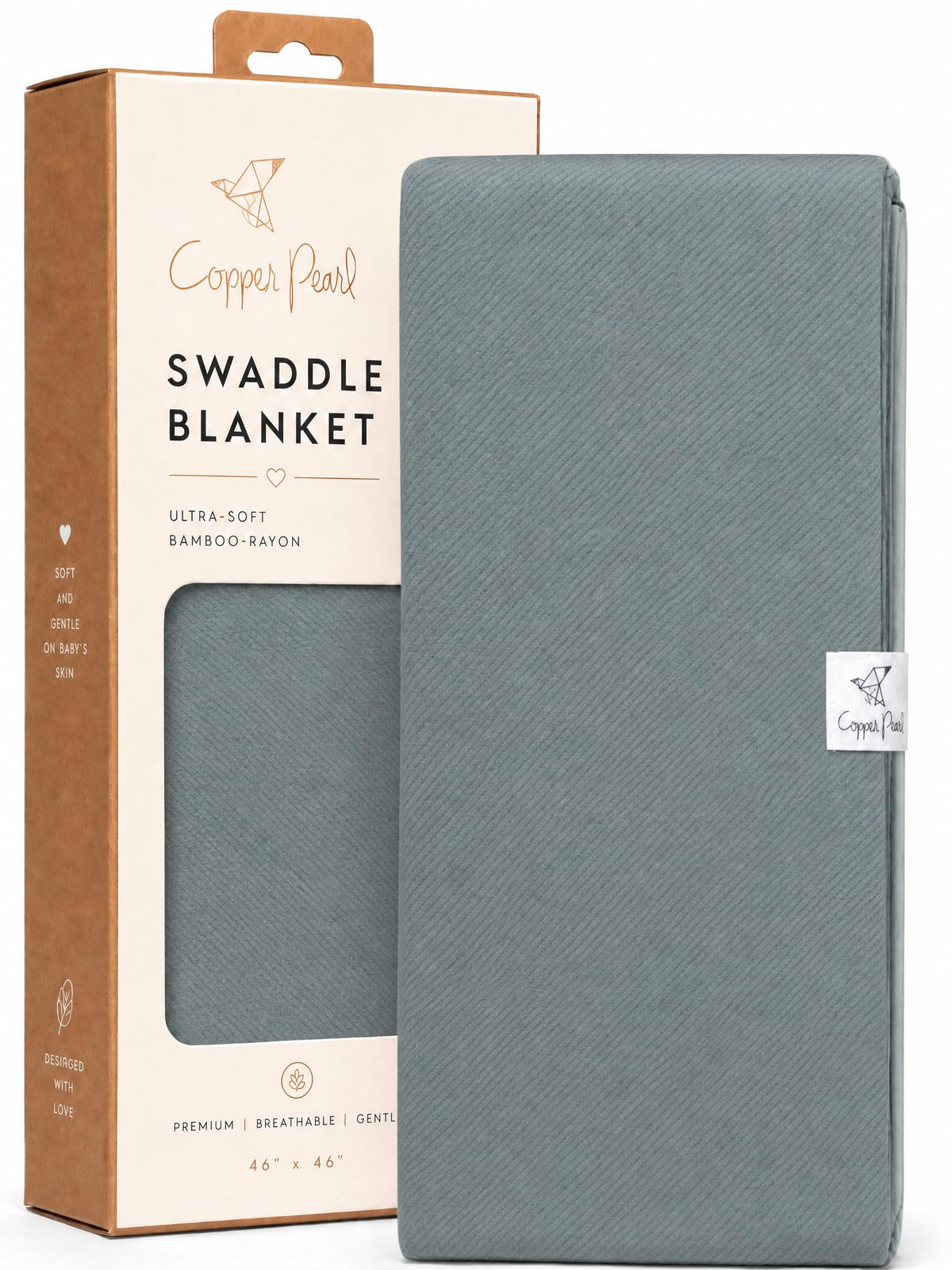 Copper Pearl Swaddle Blankets for Newborns | Soft Stretchy Receiving Blankets for Boys and Girls | Large 46 x 46 Inch Baby Blankets | Lightweight and Breathable Swaddles | Strawberry