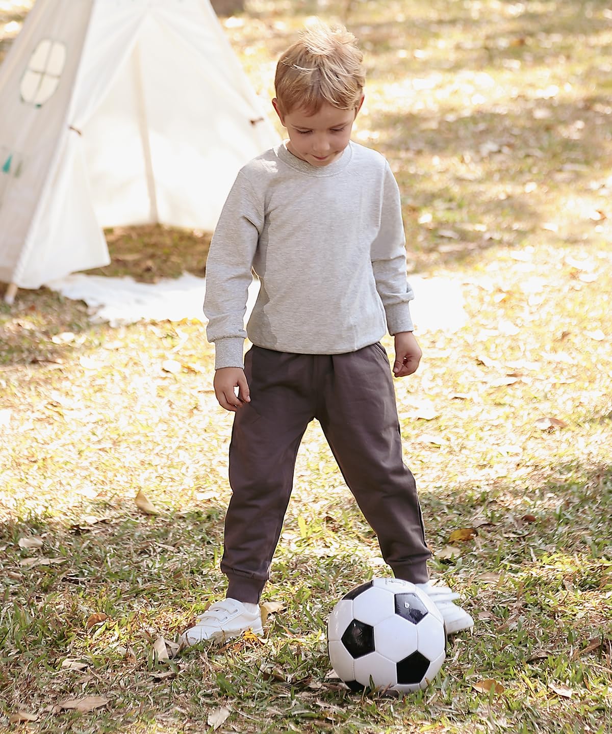 GFQLONG Toddler Boys Pants 100% Cotton Joggers Sweatpants 9-10 Years