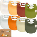 KeaBabies 8-Pack Organic Baby Bibs for Drooling and Teething (Sahara)