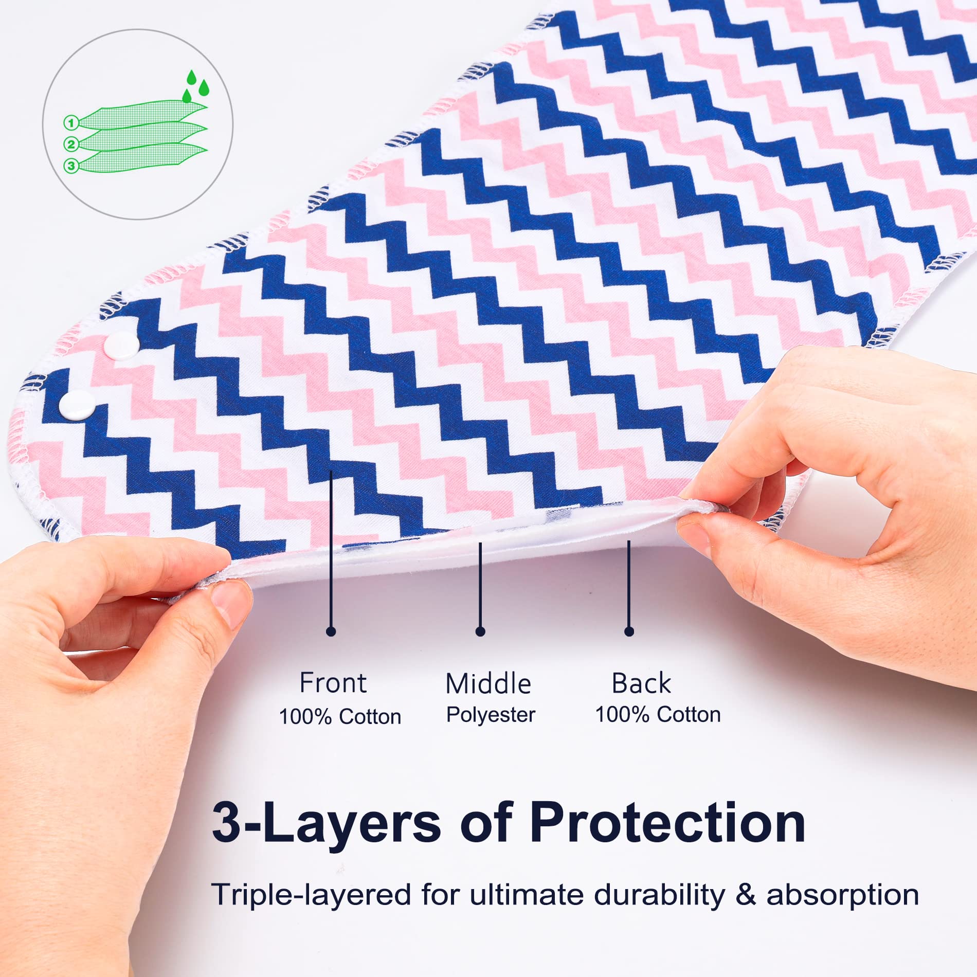 Benoxine 2-in-1 Burp Cloths and Baby Bibs - 6 Pack Large Super Absorbent Soft Cotton Burping Cloths for Spit Up, 3 Layers Thick Baby Burp Rags for Girls & Boys