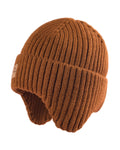 Baby Beanie Fleece Lined Toddler Winter Hat with Ear Flaps Little Girls Boys Warm Hats Cute Beanies for Kids Caramel