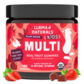Llama Naturals Kids Multivitamin Gummies | Real Fruit, No Added Sugar Cane | Organic Vegan Toddler Whole Food Vitamins | Vitamin D, C & Beta Carotene Gummy Supplement | Cherry 90 Ct (1-2 Months)