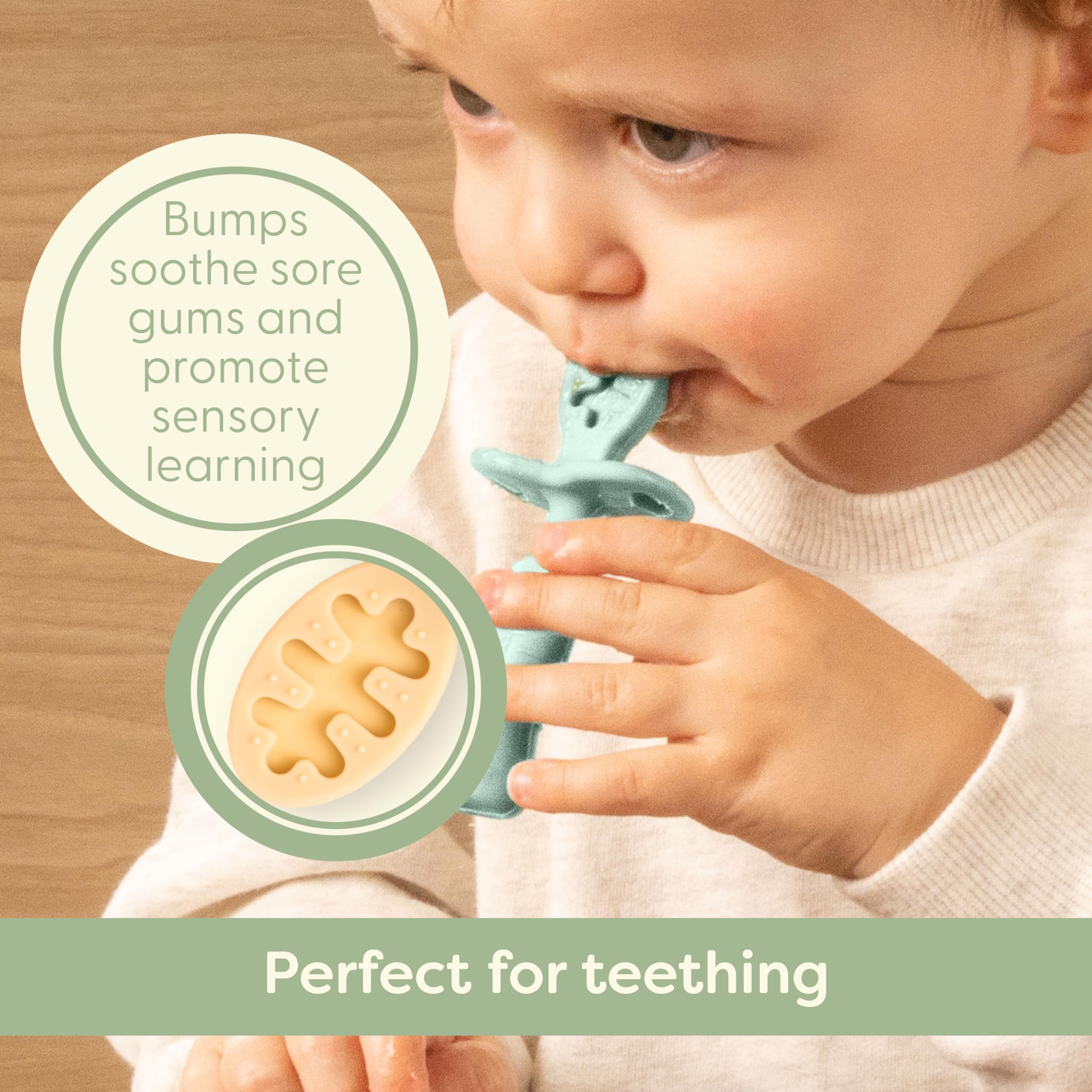 Upward Baby Silicone Baby Feeding Spoon with Anti Choke Barrier - Baby Spoons Self Feeding 6 Months, First Stage Infant Supplies and Toddler Utensils, Baby Led Weaning Soft-Tip Training Spoon, 3 Pack