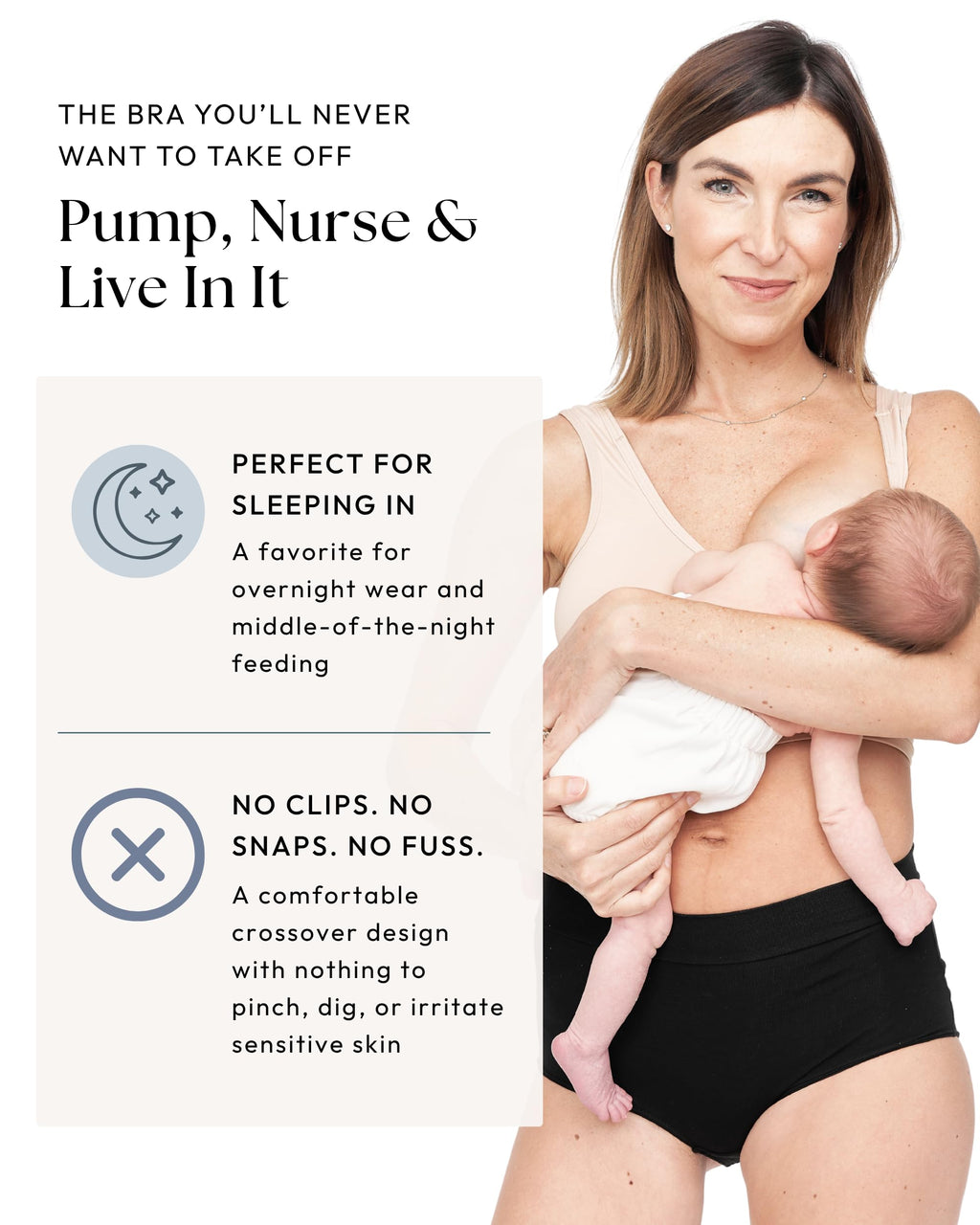 Larken Hands Free Pumping Bra for Breastfeeding | Breast Pump - Maternity Bras for Pregnancy, Pumping & Nursing Bra in One Sand (M)