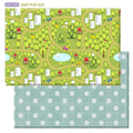 Baby Care Play Mat (Large, Playful - Country Town (Blue)) 82'' x 55'' Original One-Piece Reversible Rollable Waterproof Play Mat for Infants, Babies, Toddler, and Kids
