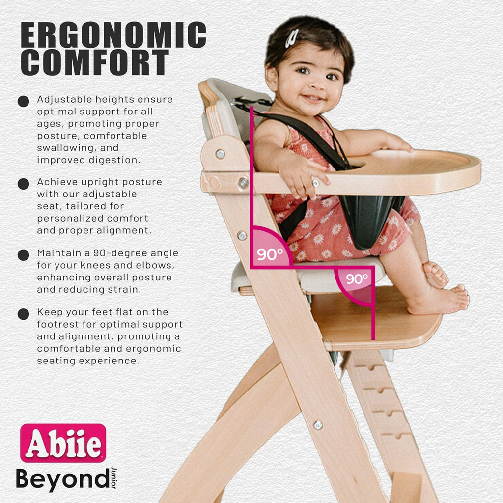 Abiie Beyond Junior Convertible Wooden High Chair with Removable Tray