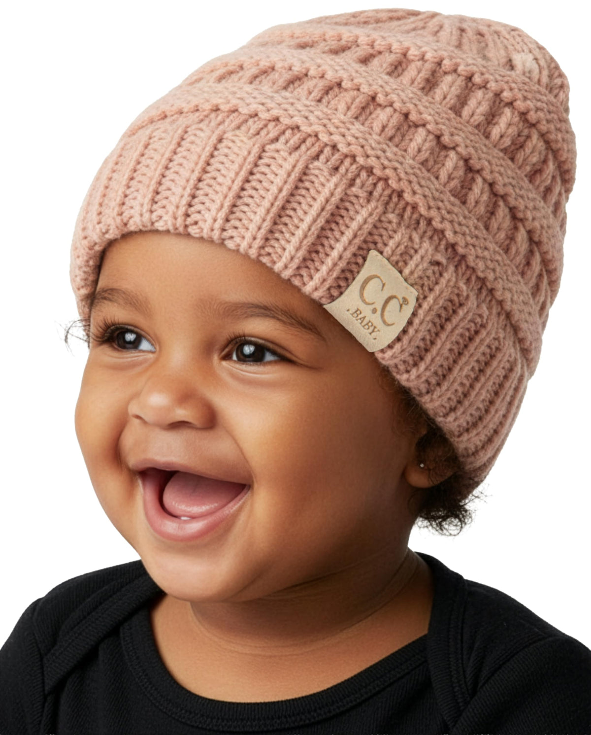 Funky Junque Baby Winter Hat – Cute Newborn Beanie, Infant Girl Hats 0–12 Months, Soft Knit Baby Beanies for Boys & Girls, Cozy Warm Stocking Stuffer Gift: Beige