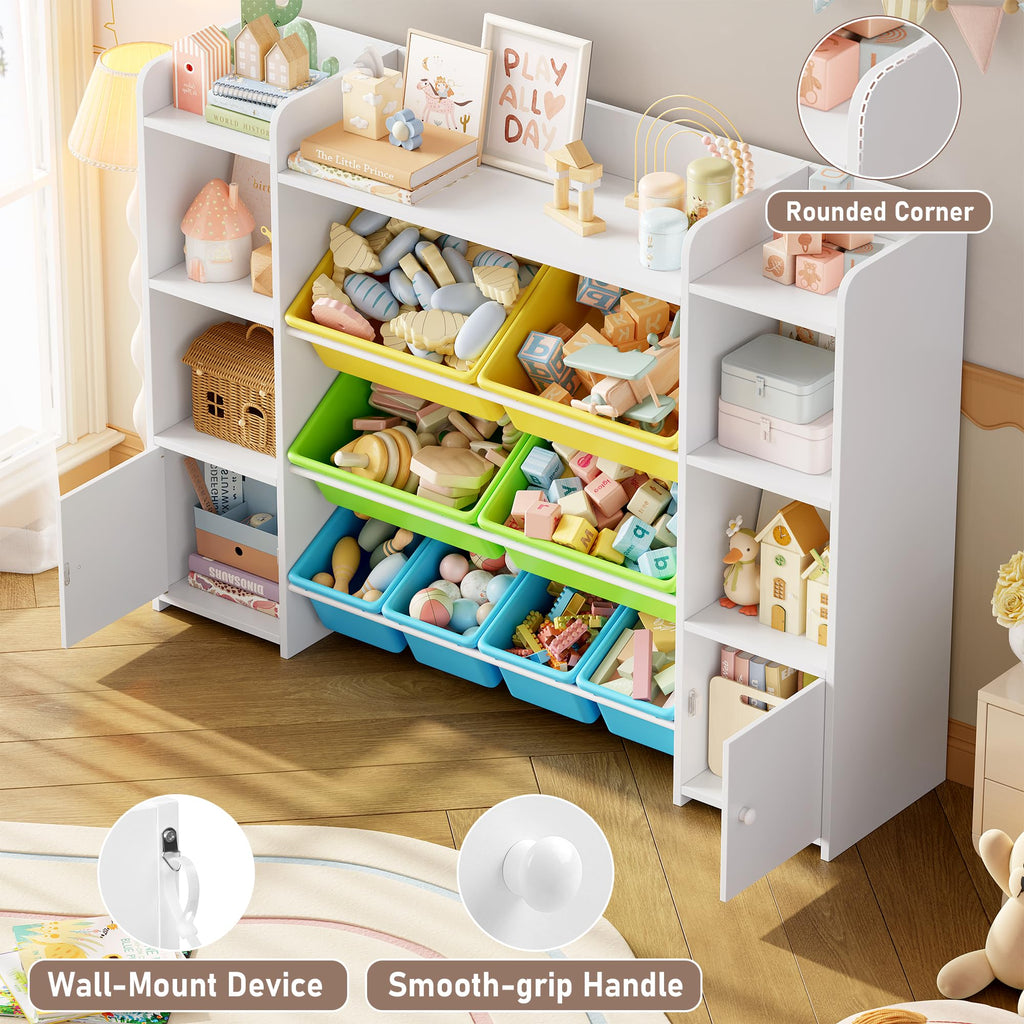 FOTOSOK Storage Organizer with 8 Bins, Organizer Bin