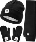 Baby Beanie Mittens Scarf Set,Toddler Kids Winter Hat and Thermal Gloves Neck Warmer Set for Girls Boys