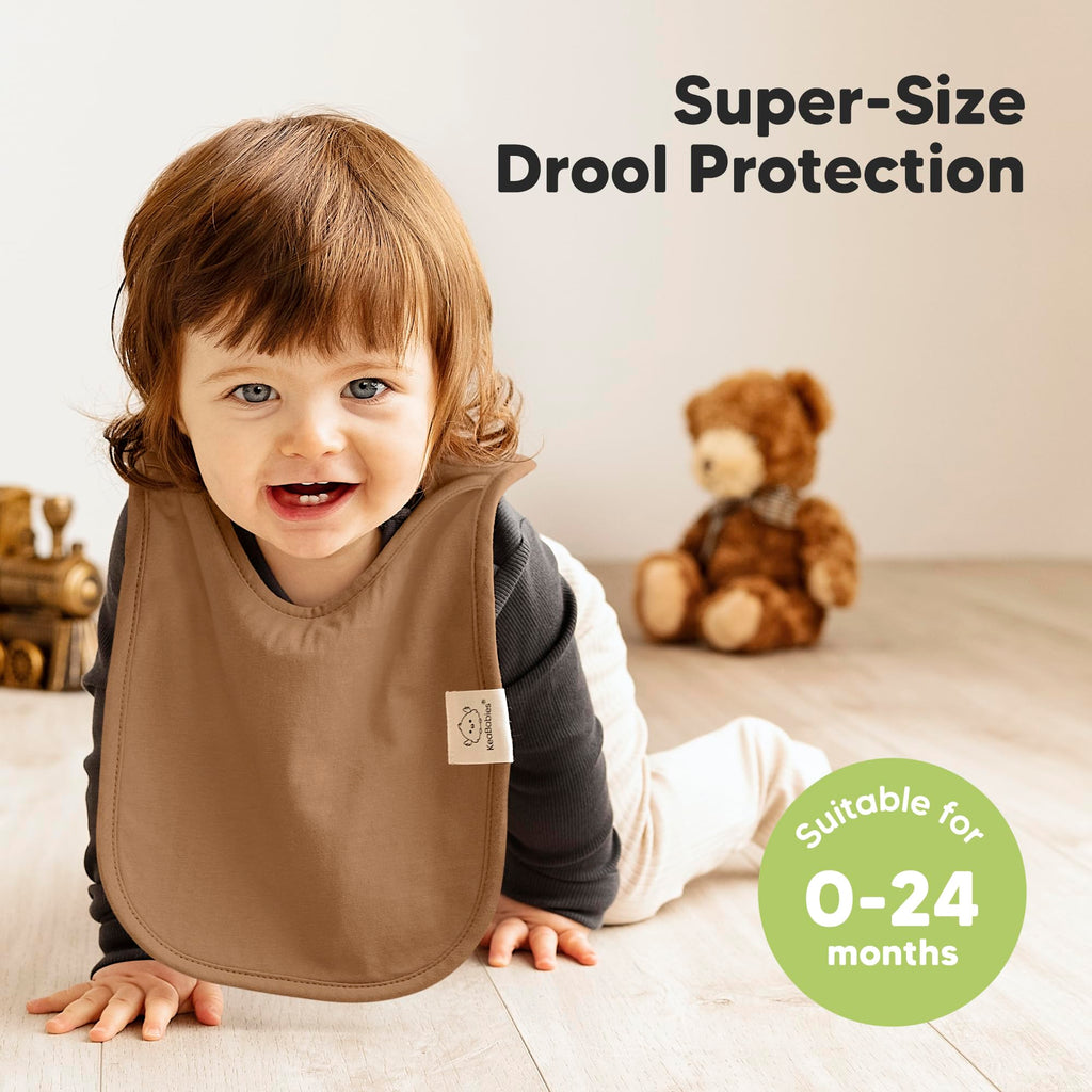 KeaBabies 8-Pack Bibs for Baby Girls, Boys, Pullover Baby Bibs (Terracotta)