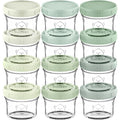 KeaBabies 12pk 4oz Glass Baby Food Containers with Lids, Leak-Proof (Sage)