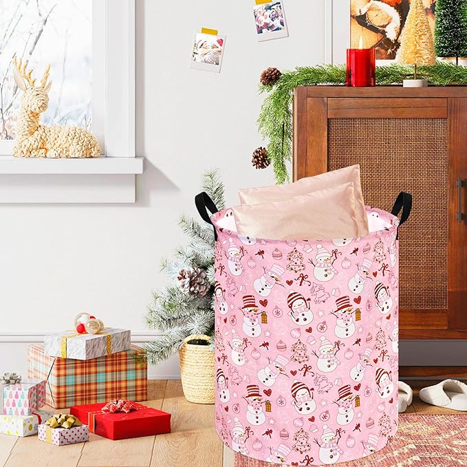 Round Laundry Hamper Storage Basket Laundry Organizer Storage Bins Clothes and Toys Box Nursery Hamper Gift Basket For Kids with Handles