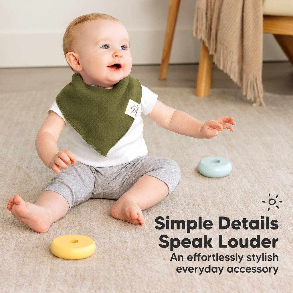 KeaBabies 8pk Organic Baby Bandana Bibs for Drooling Teething (Basic/Quin)