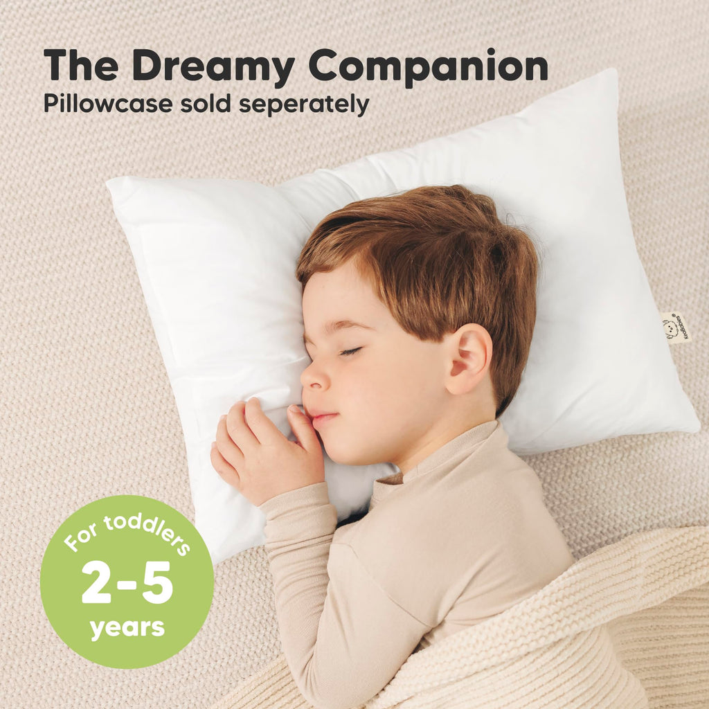 KeaBabies 2pk Toddler Pillows 2 Year Old to 5,13x18 Kids Pillow(Soft White)
