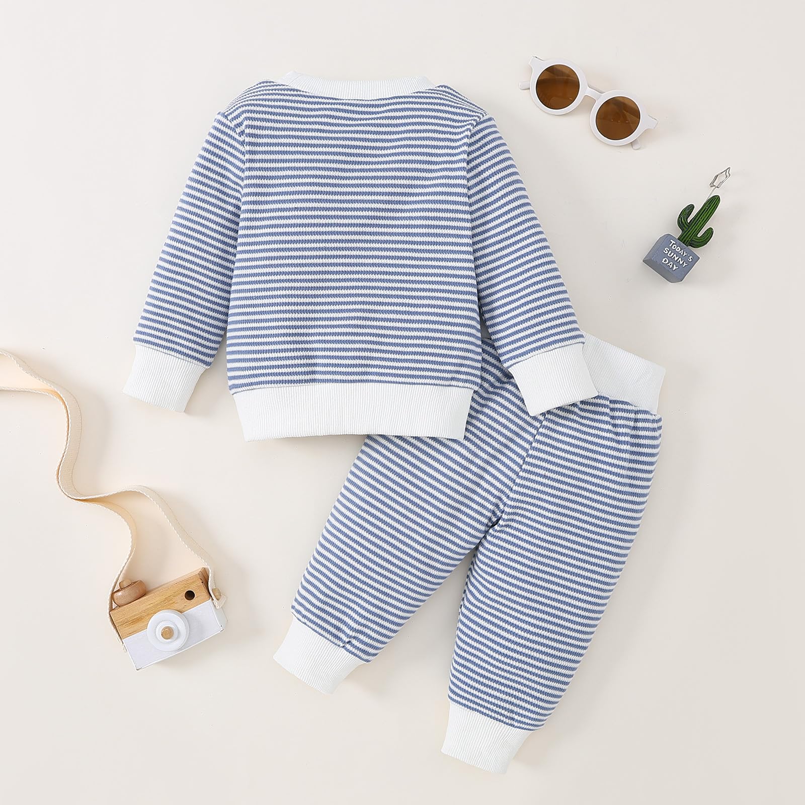 Twosya Toddler Baby Boy Fall Winter Clothes Crewneck Long Sleeve Sweatshirt Pullover Tops + Casual Pants Outfit Set