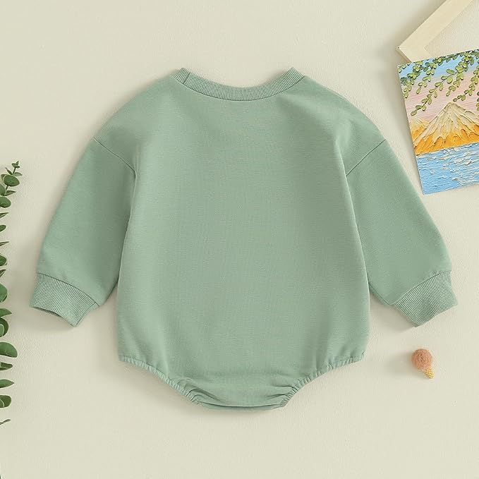 VISGOGO Newborn Infant Baby Boy Girls Oversized Romper Little Dude Sweater Onesie Coming Home Outfit Neutral Clothes