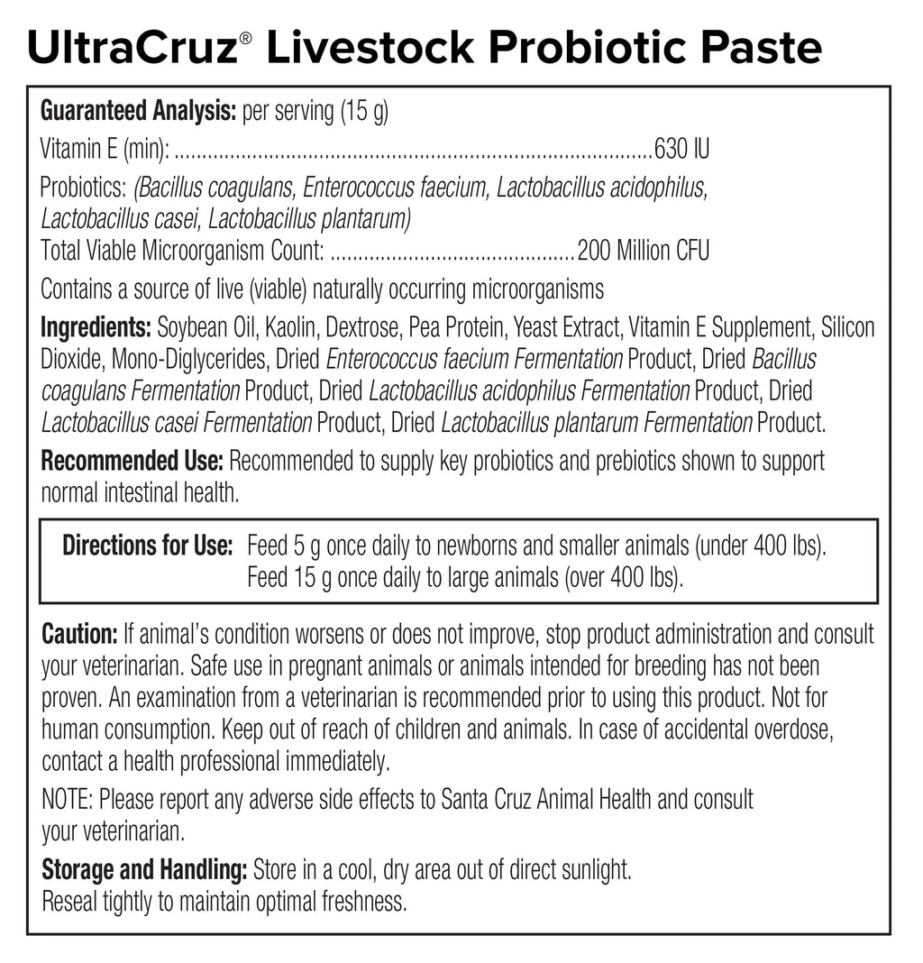 Probiotic Paste for Cattle, Goats, Sheep, and Pigs UC 60 ml, Paste, 4 Day Supply
