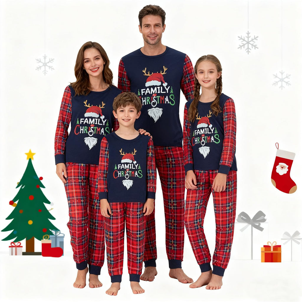 Awoscut Family Christmas Pajamas Matching Pajamas for Family, Xmas PJs Sets Holiday Sleepwear(&q-13, Kids, 3 Years)