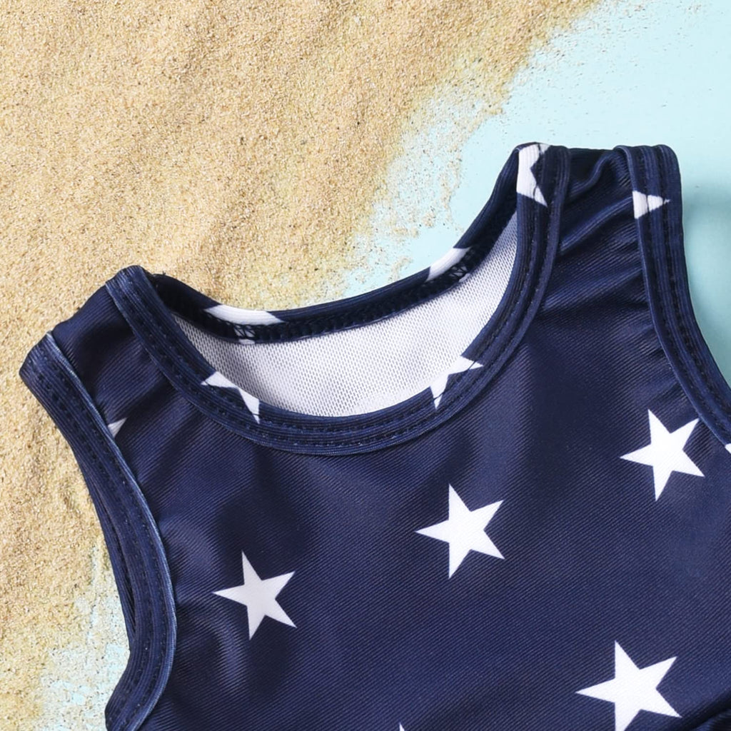 Aalizzwell Baby Infant Girls Swimsuit Two Piece Independence Day Ruffle Bathing Suit Bikini American Flag Swimming Suit 4th of July Swimwear Beach Wear 6-12 Months