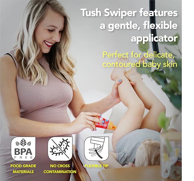 Eli & Ali Tush Swiper - Diaper Rash Cream & Butt Paste Applicator - Universal Fit for Most Diaper Creams | Mess-Free & Hygienic Alternative to Cream Spatula - Carry Less Baby Gear - Pink, 1 Pack