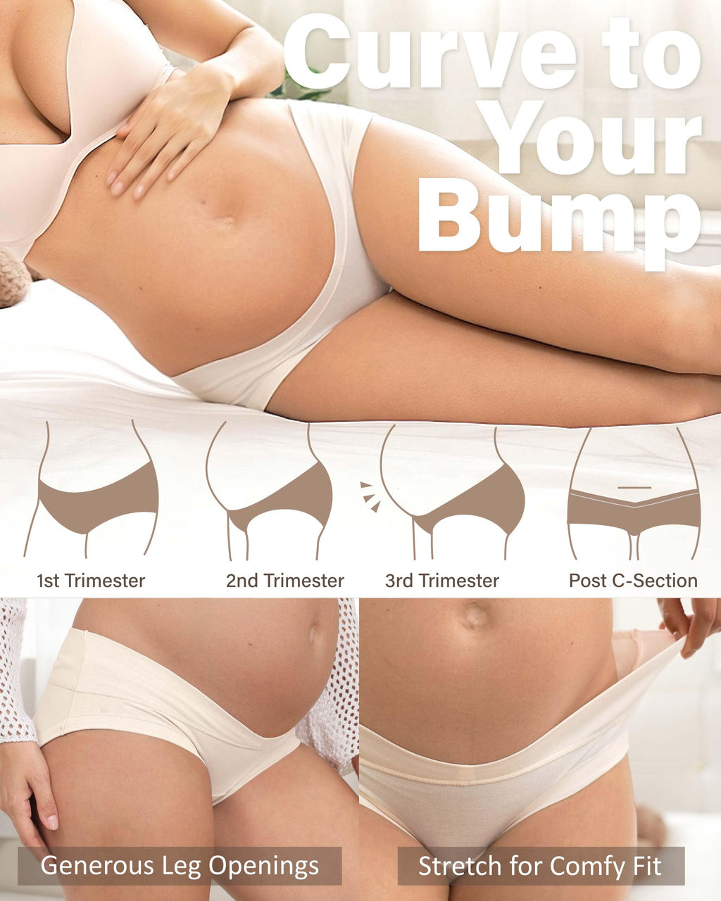 Intimate Portal Cotton Maternity Underwear Pregnancy Boyshort Panties, XXL