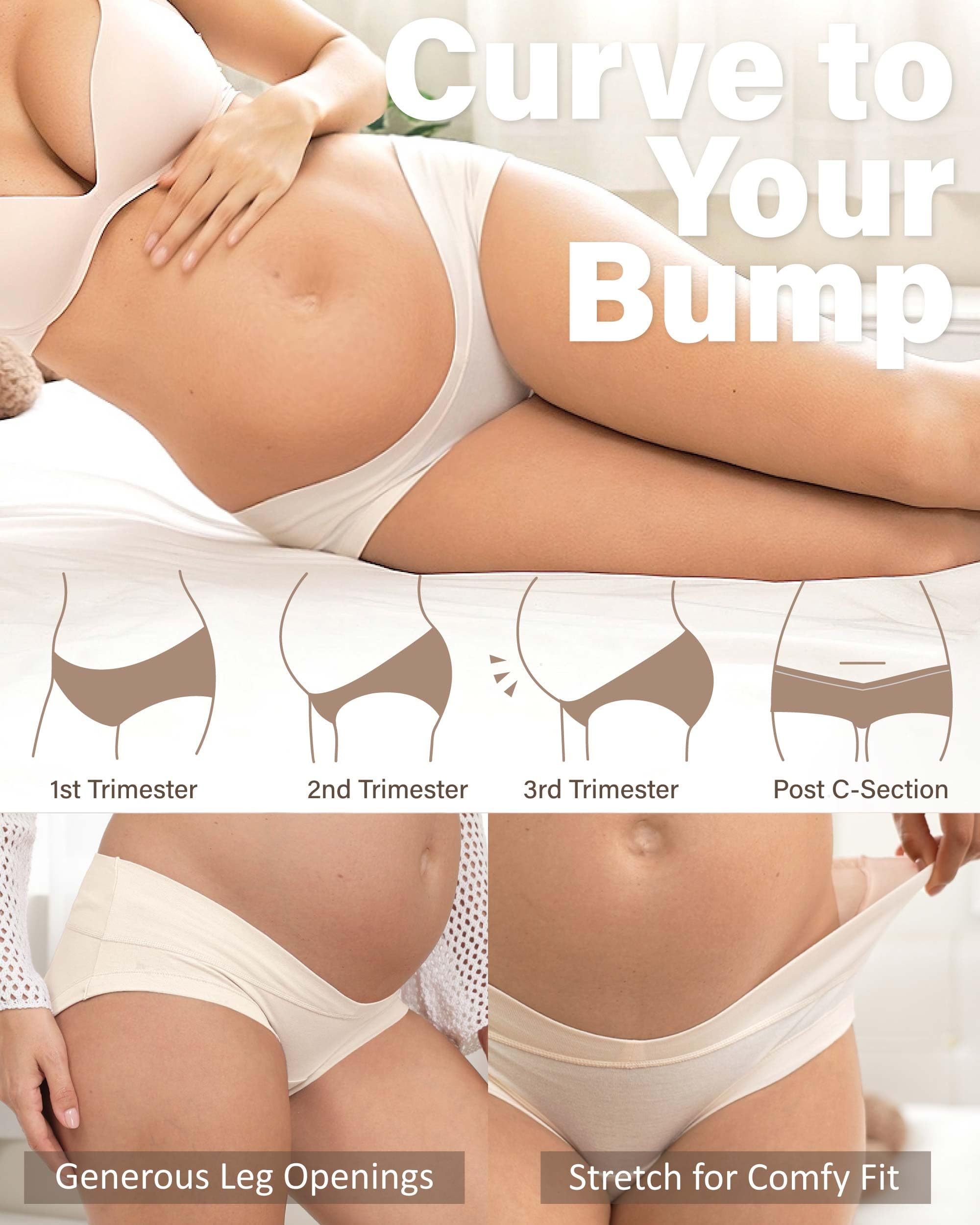 Intimate Portal Cotton Maternity Underwear Pregnancy Boyshort Panties, XXL
