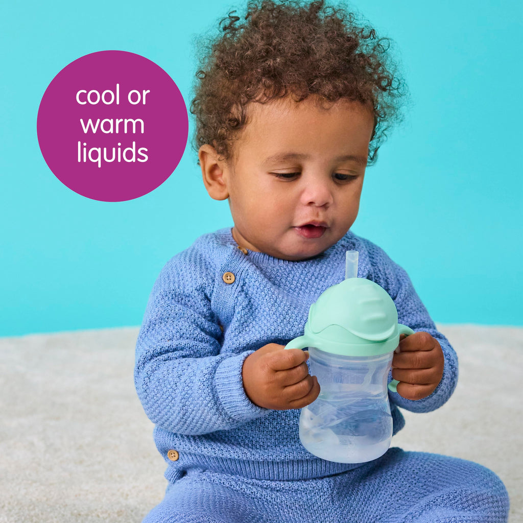 b.box Sippy Cup with Weighted Straw, Toddler Straw Cup, Spill Proof, 8oz