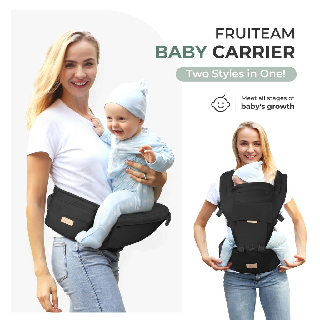 FRUITEAM Safety-Certified Baby Carrier with Hip Seat Newborn to Toddler