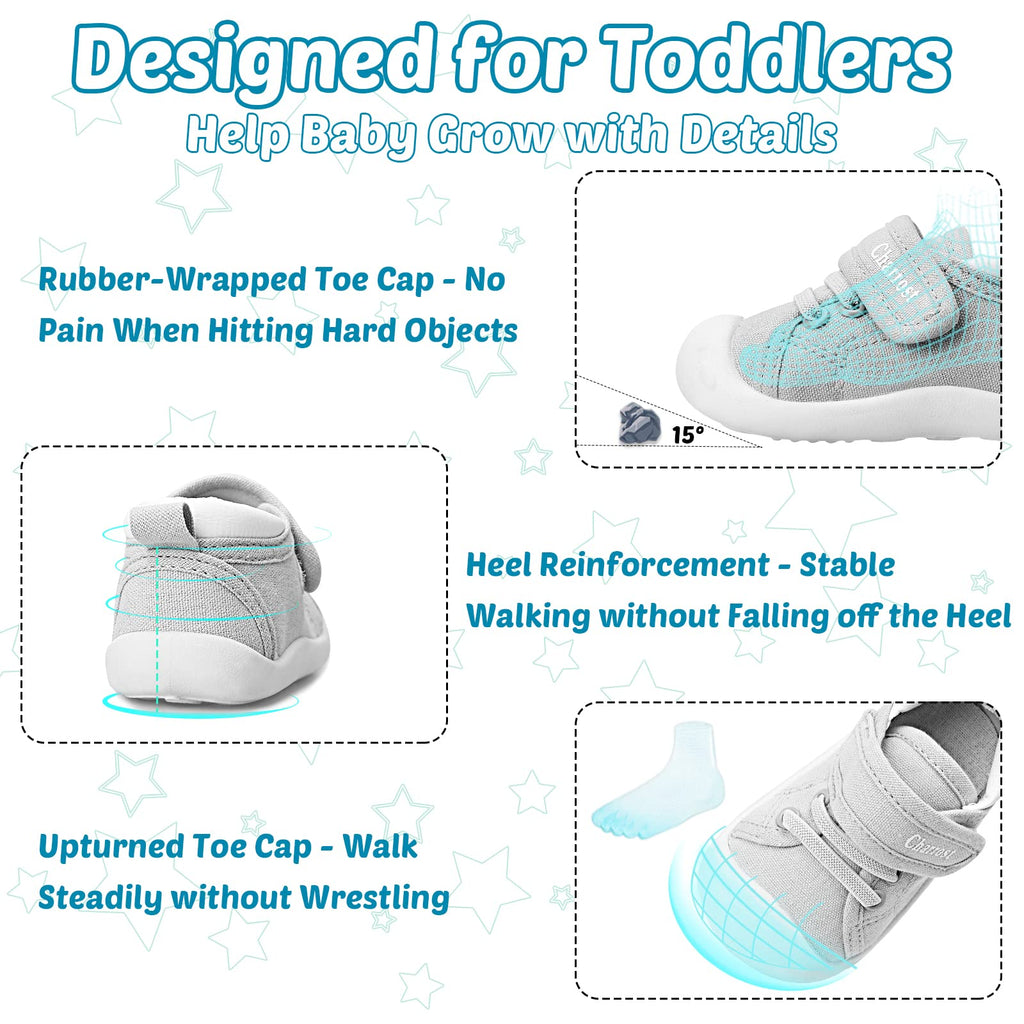 Charrost Baby Walking Shoes Toddler Girl Boy Soft Breathable Canvas Shoes