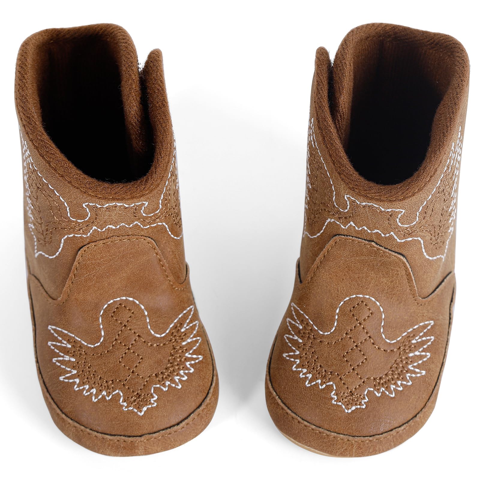 MK MATT KEELY Leather Western Boots Cowboy Bootie Soft Sole Non-Slip Crib Shoes for Baby Infant Toddler Girls Boys Newborn