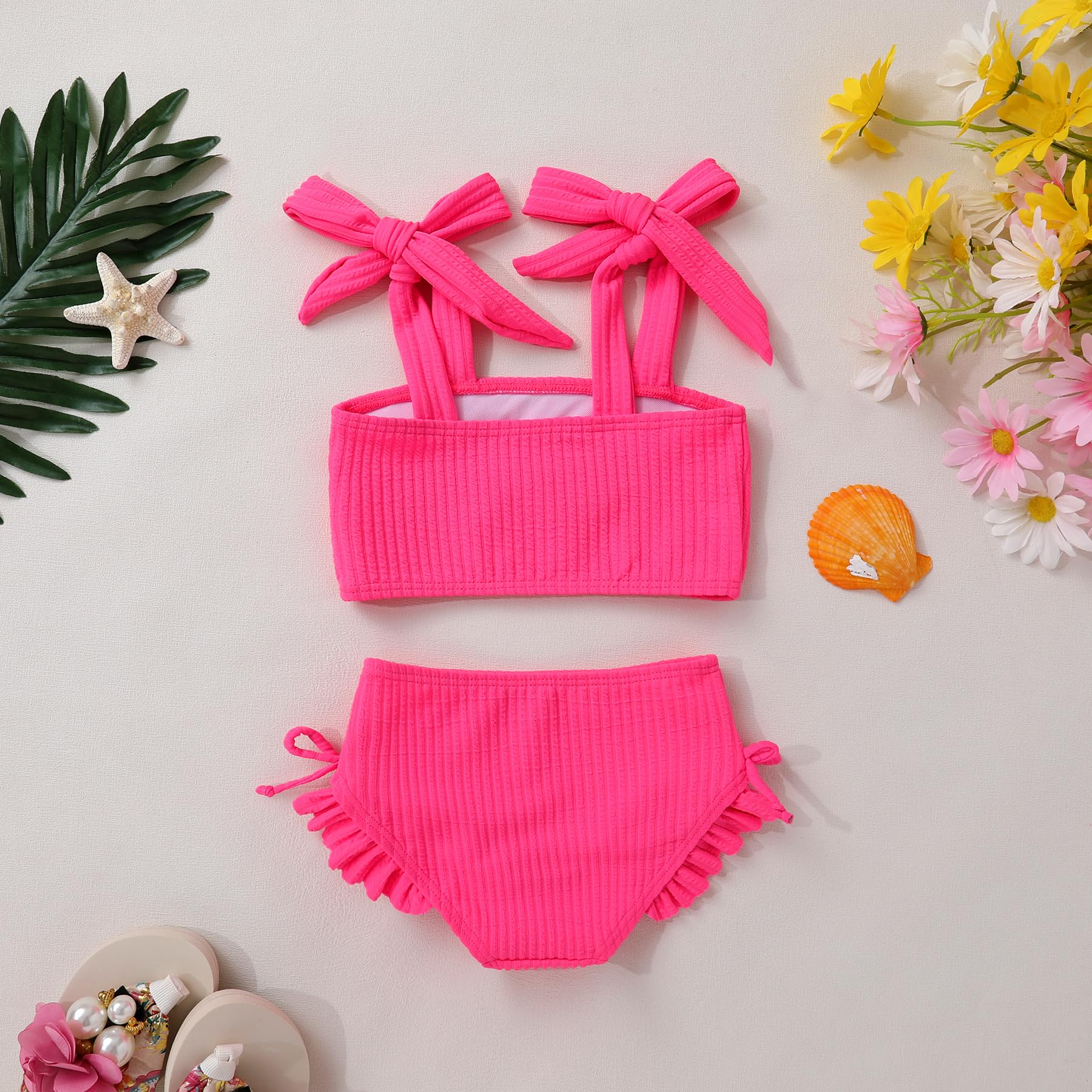 MAMAMI Toddler Swimsuit Girl Color Block Stripe Two Pieces Swimwear Baby Girl Summer Beach Bathing Suits