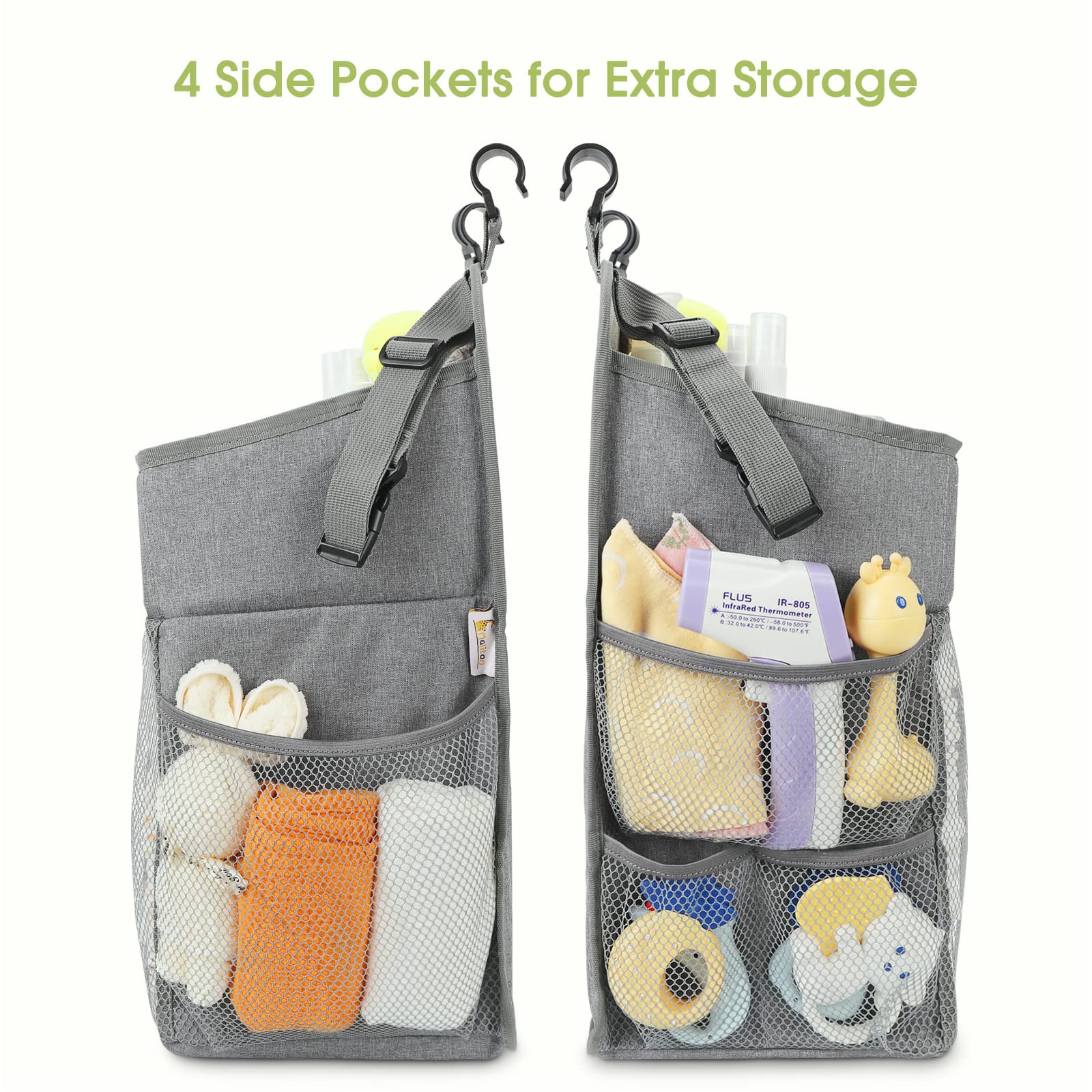 Maliton Changing Table Diaper Organizer Diaper Caddy (Gray)