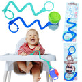 Brilli Baby Cup Catcher Patented Safety Tether Strap, Attach Sippy Cups, Bottles, Pacifiers & More to Stroller, High Chair, Car Seat, Made in USA, Food Grade, Dishwasher Safe, Aqua/Navy