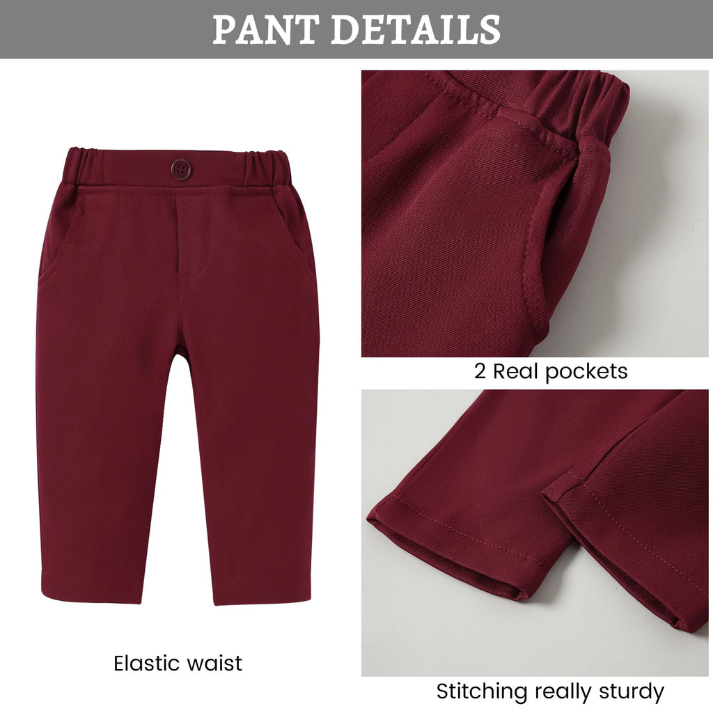 SANMIO Baby Boy Clothes Suits Infant Gentleman Outfit Collared Dress Shirt+Vest+Tie+Corsage+Pants 5Pcs Baby Suit Sets