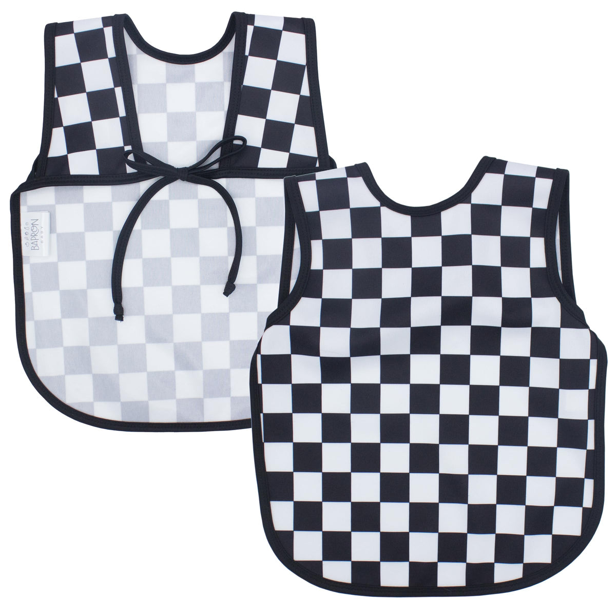 BapronBaby Black Checkerboard Baby Led Weaning Infant Bib Toddler 6M-3T