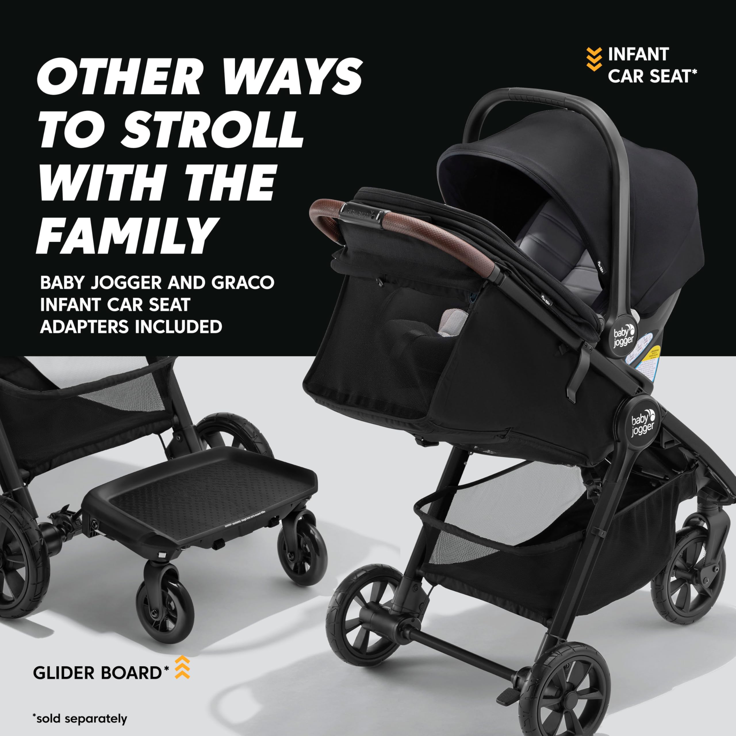 Baby Jogger® City Mini GT3 All Terrain Baby Stroller with Forever Air Rubber Tires, All Wheel Suspension, Lightweight Stroller with Magnetic Buckle, No-Rethread Harness, and Foot Brake, Sierra Sand