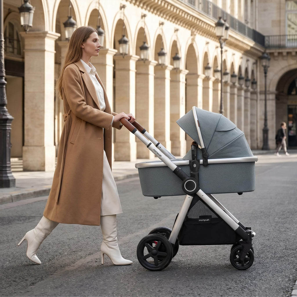 Mompush Ultimate2 Full-Size Stroller with Bassinet, Newborn to Toddler