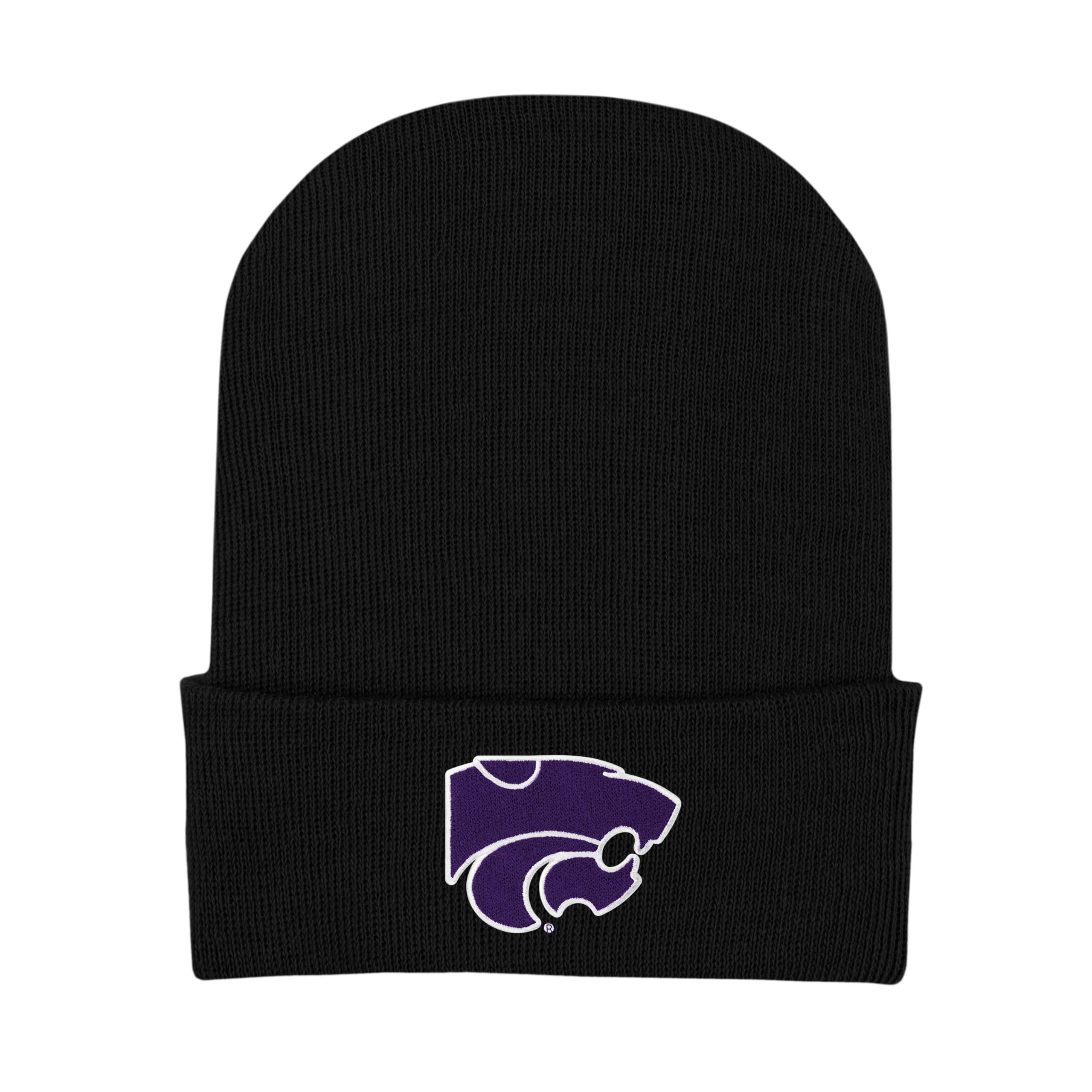 College Baby Infant Knit Cap Kansas State Wildcats Logo - Black - Newborn