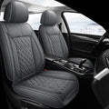 Pariitadin Leather Car Seat Covers Front Pair, Waterproof Breathable Faux Leather Automotive Seat Covers for Cars, Non-Slip Car Interior Covers Universal Fit Most Cars Sedans Trucks SUVs, Gray