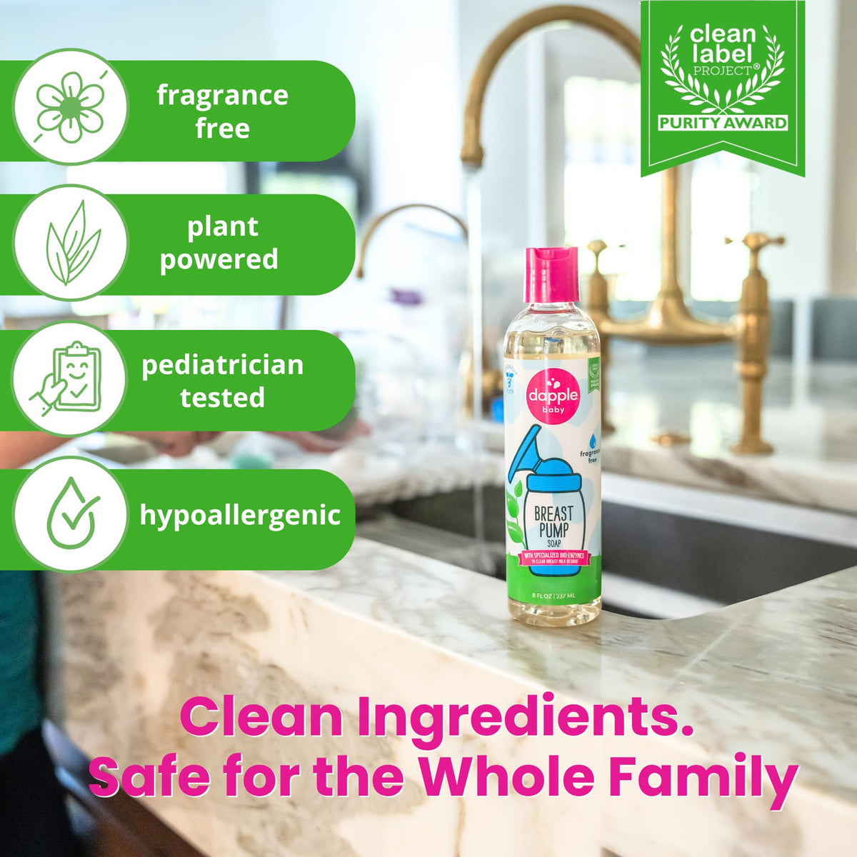 Dapple Baby - Breast Pump Soap Baby Bottle - 8 Fl Oz