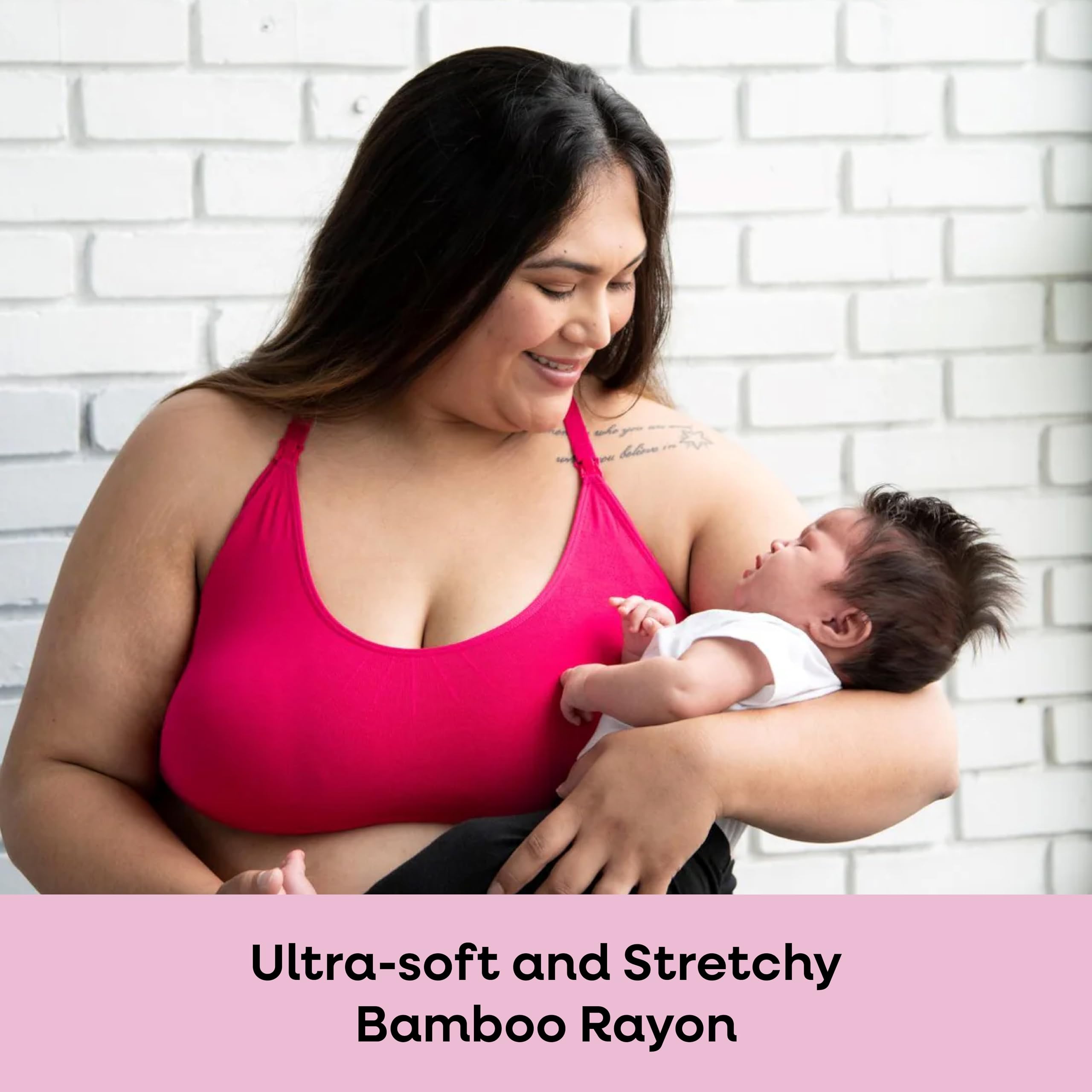 Bamboobies Yoga Nursing Bra for Breastfeeding, Drop Cups, Black, Small