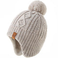 LMLALML Boys Winter Hat - Kids Knit Warm Fleece Lined Beanie with Pom Pom