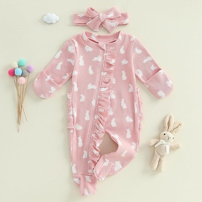CIYCUIT Baby Girls Cactus Footies Newborn Zip Up Onesie Romper