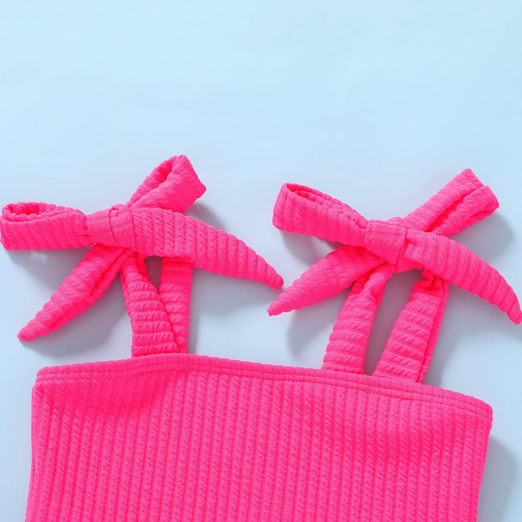 YOUNGER TREE Toddler Girls Two Pieces Swimsuit Color Block Stripe Swimwear Summer Beach Bathing Suit 18M-5T(Pink#2 2-3T)