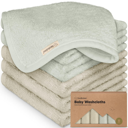 6-Pack Baby Washcloths Soft Absorbent Washcloths for Face Body(Earth Brown)